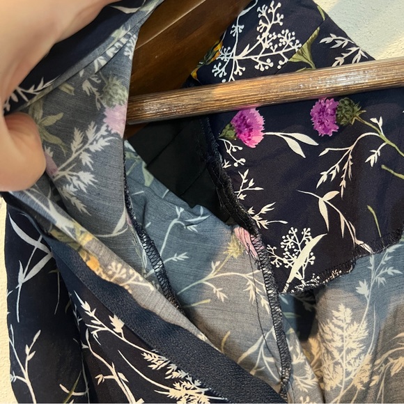 Vintage Karin Stevens Floral Short Sleeve Midi Dress Button Middle Puff Sleeve - Picture 12 of 14